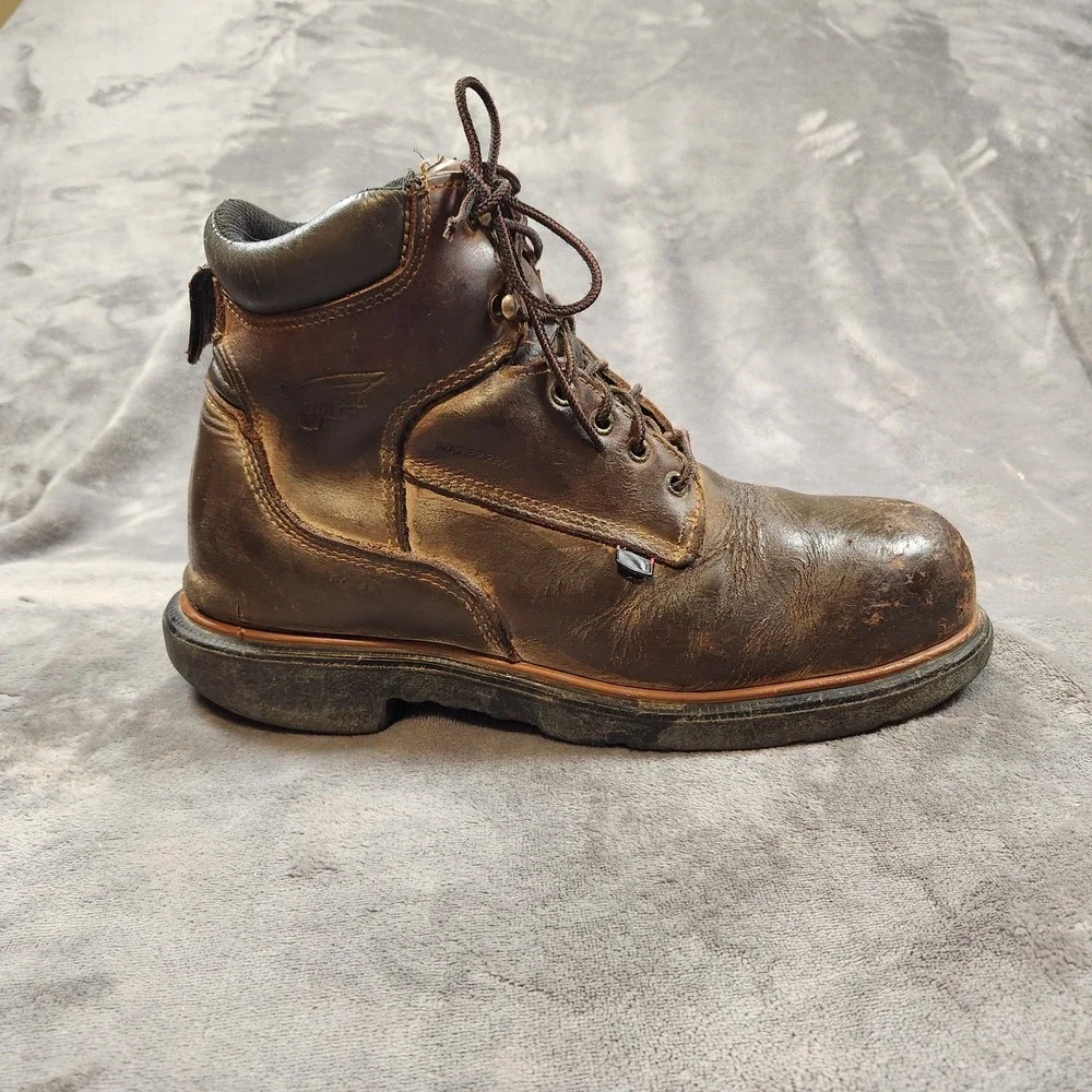 Red Wing Boots Mens 10 Brown Leather DynaForce 6-inch‎ Waterproof Safety Toe